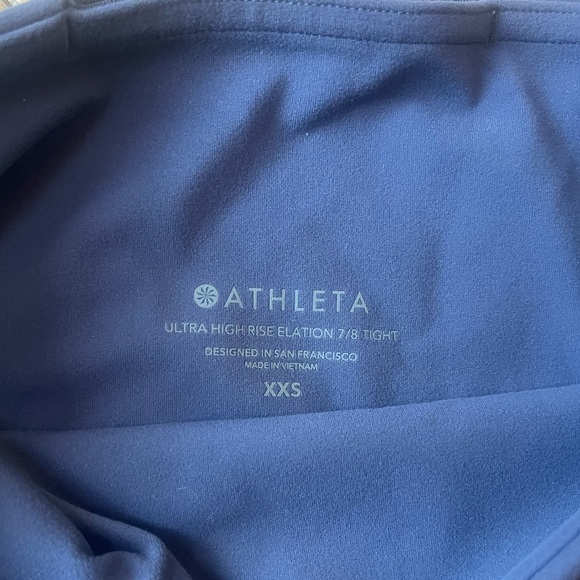 Like New XXS Athleta Ultra High Rise Elation 7/8 Blue Tight - Picture 2 of 11